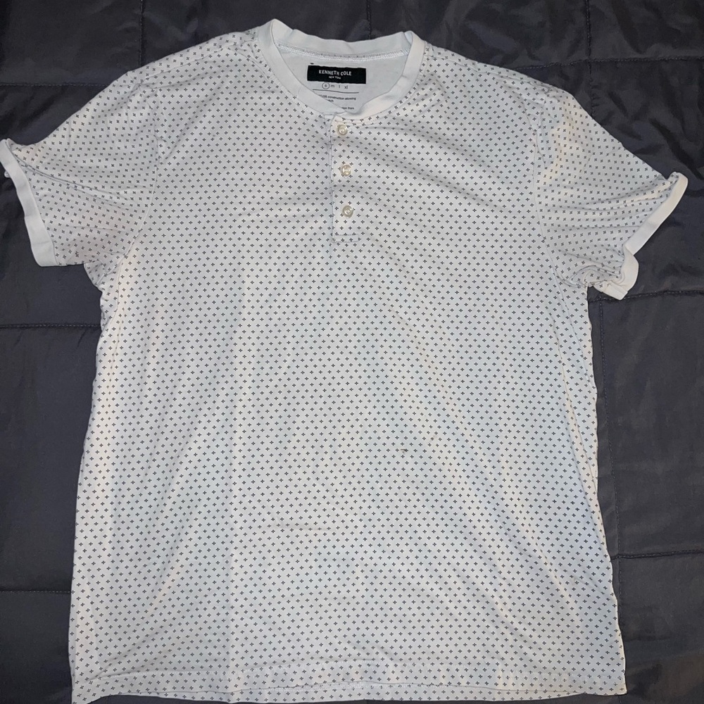Kenneth Cole White Polka Dot Men's Tee